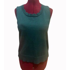 ✅ 3/$20 Sale-Cable & Gauge Sleeveless Scallop Top - New! Teal Green - Size Med